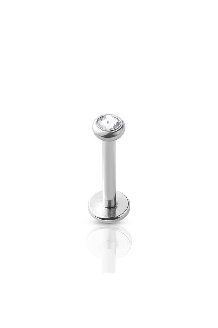 Bezel Set CZ Surgical Steel Labret