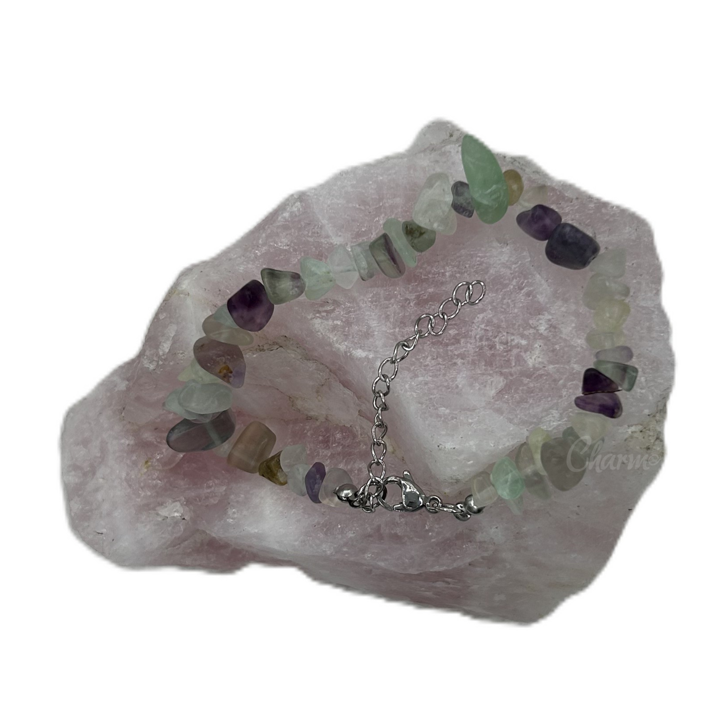 Clasped Crystal Chip Bracelet