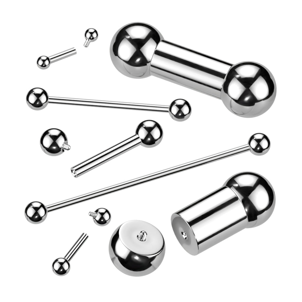 Surgical Steel Internally Threaded Barbell - Silver