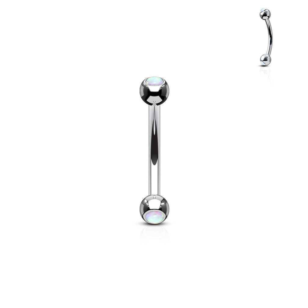 Surgical Steel Opal End Curved Bar