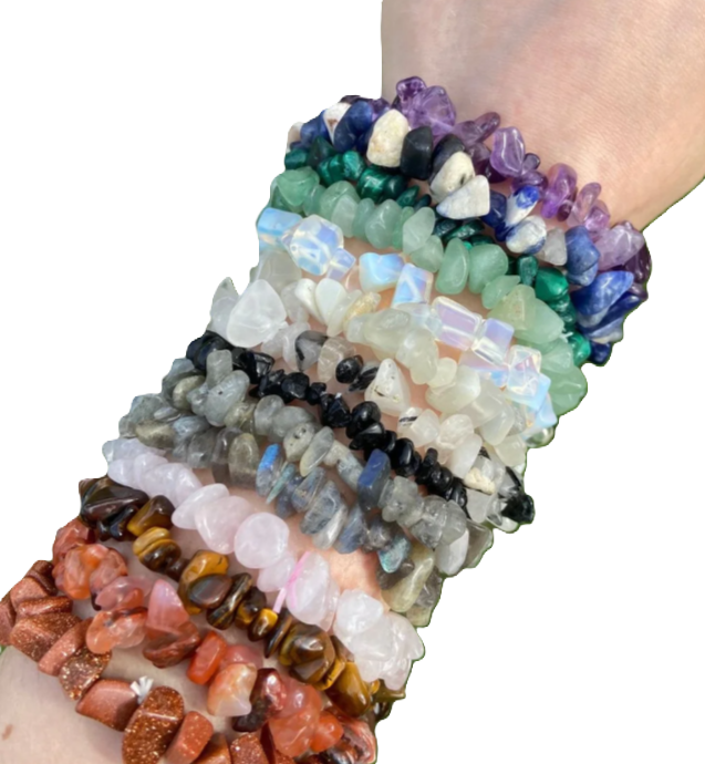 Clasped Crystal Chip Bracelet