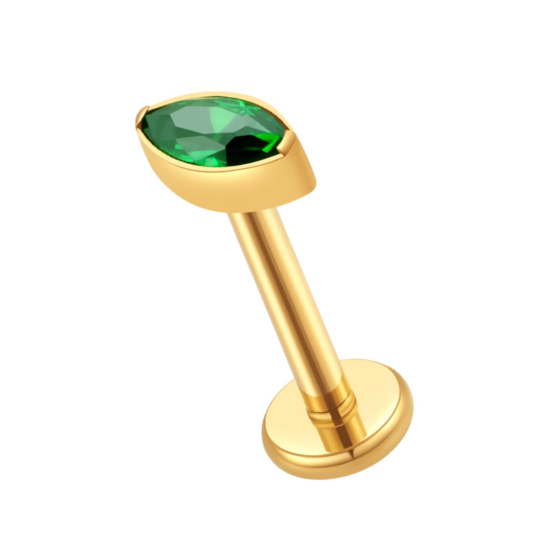 Titanium Labret - Oval Zircon