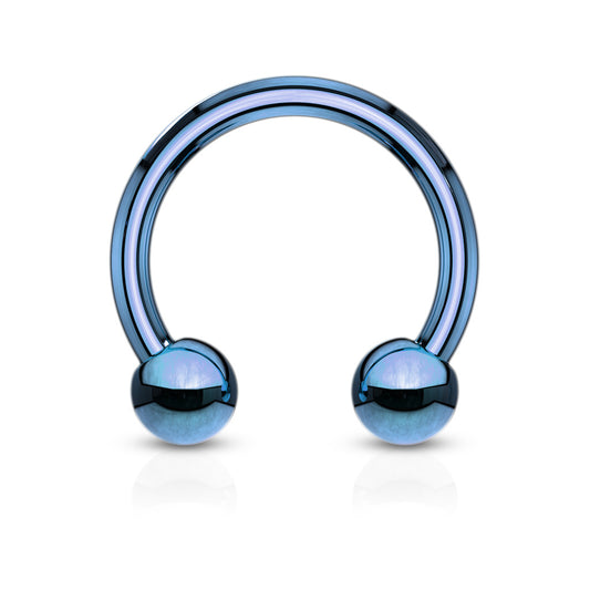 Surgical Steel Horseshoe - Blue