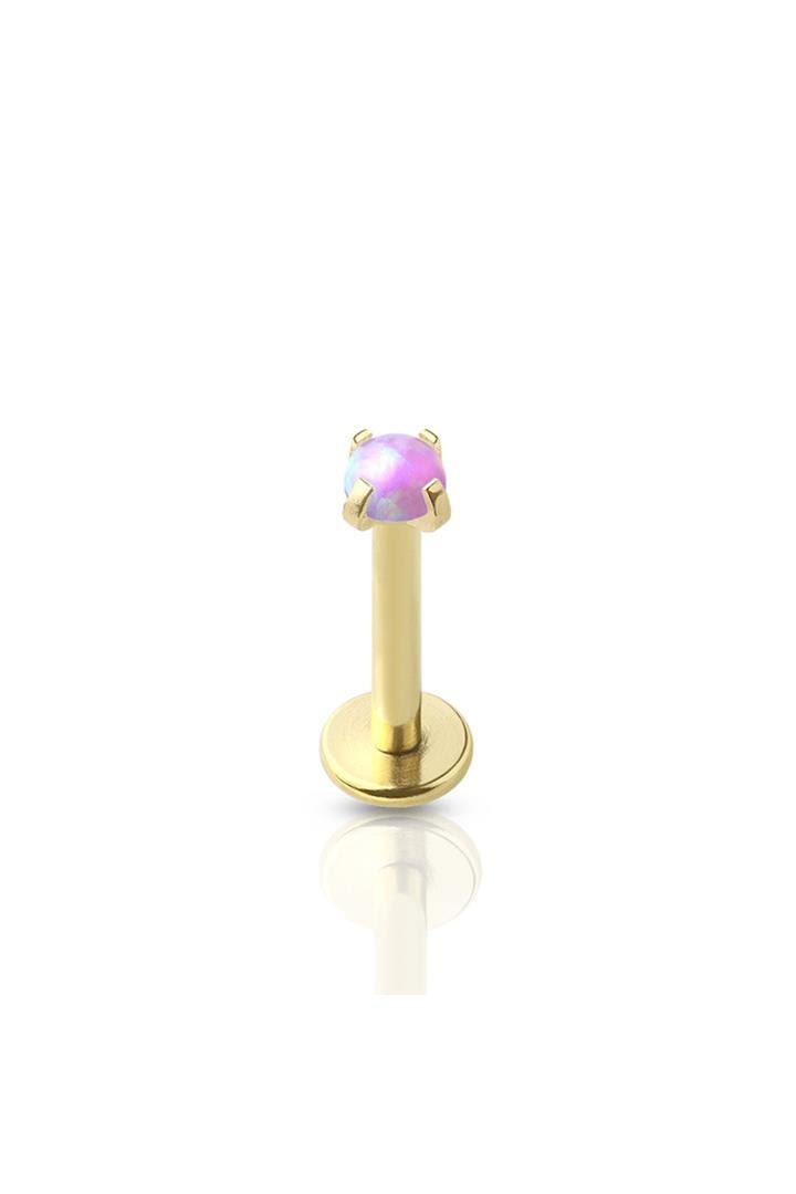 Opal Prong Set Surgical Steel Labret