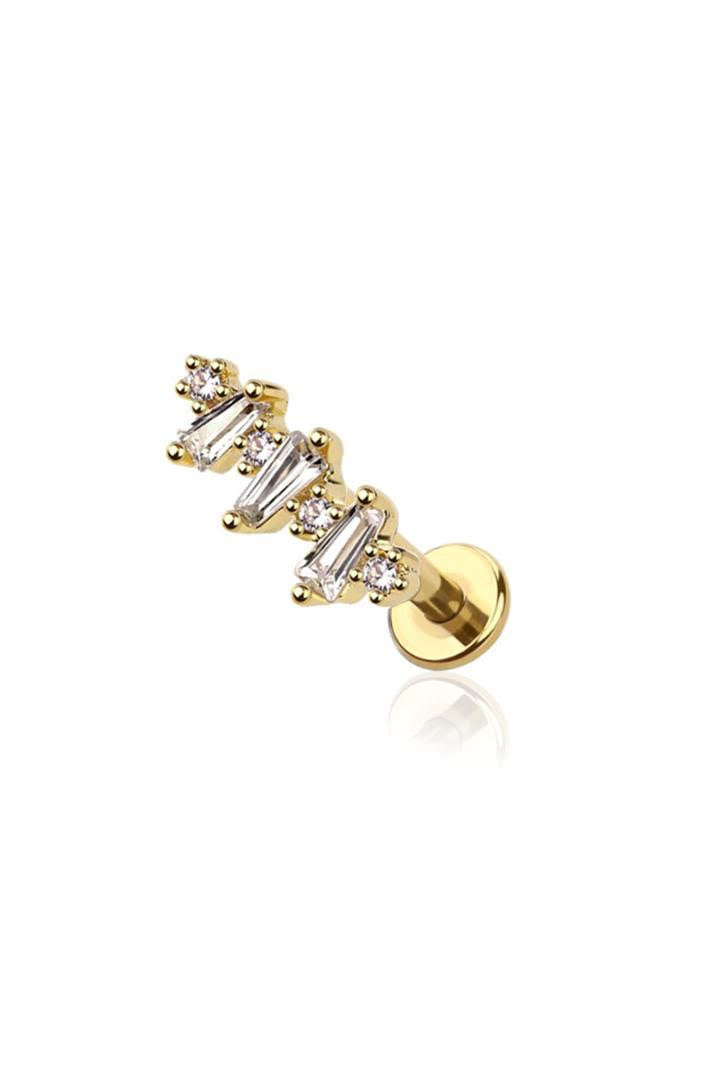 Decor CZ Prong Surgical Steel Labret