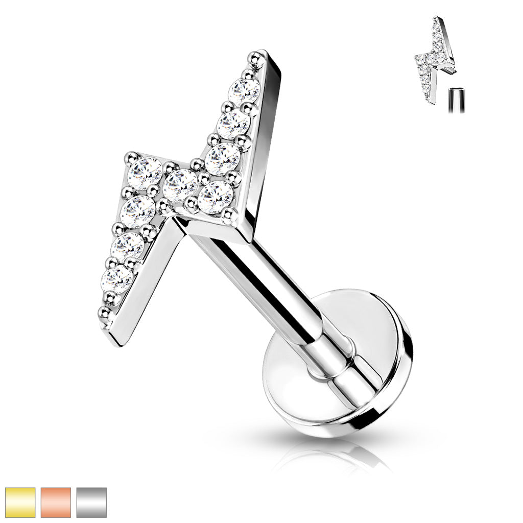 Glitzy Lightning Bolt Labret -A12