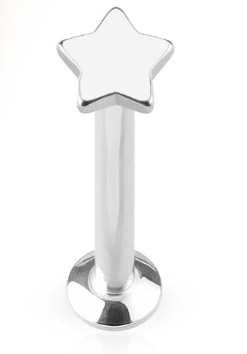 Small Star Surgical Steel Labret (Smoother Edge)