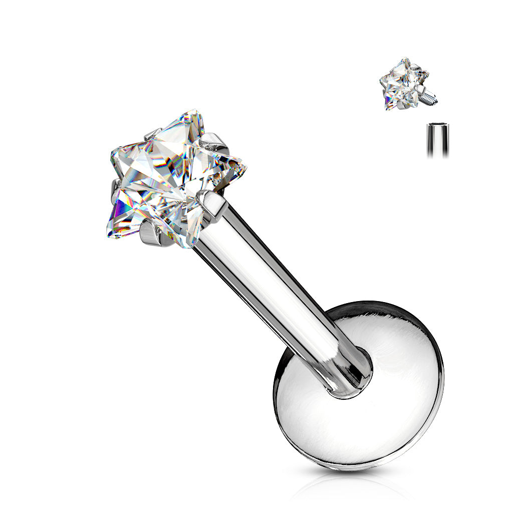 CZ Star Surgical Steel Labret