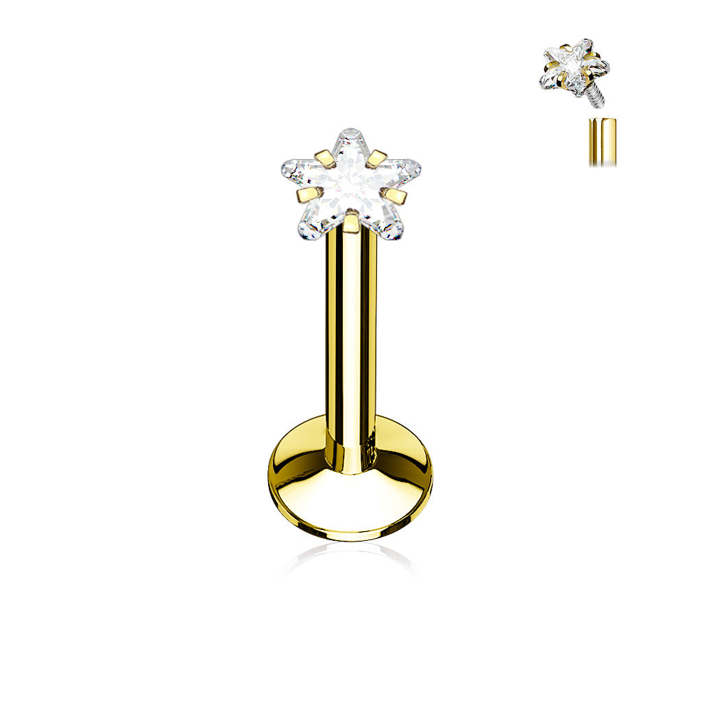CZ Star Surgical Steel Labret