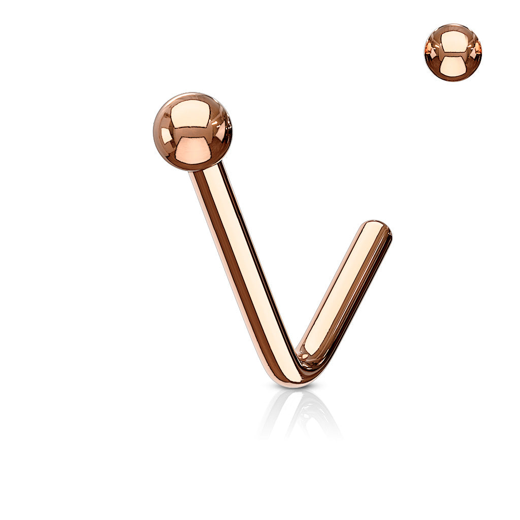 Ball Top Surgical Steel L Bend Nose Stud