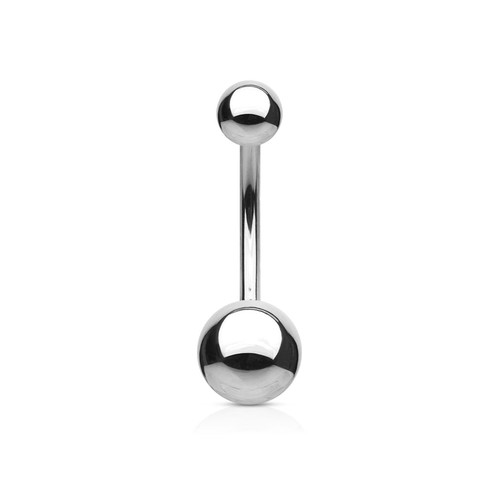 Surgical Steel Externally Threaded Plain Silver Belly Bar
