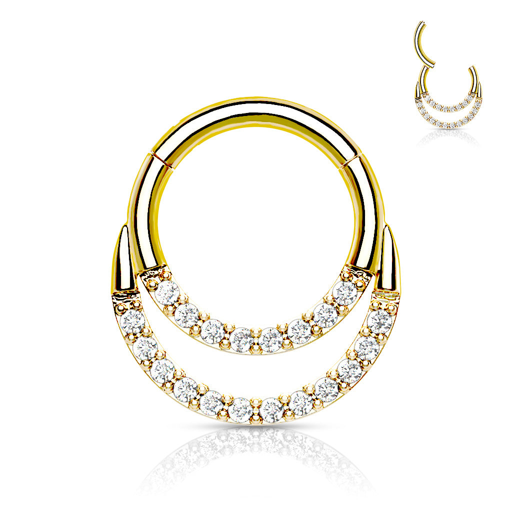 Double Lined CZ Hinged Ring