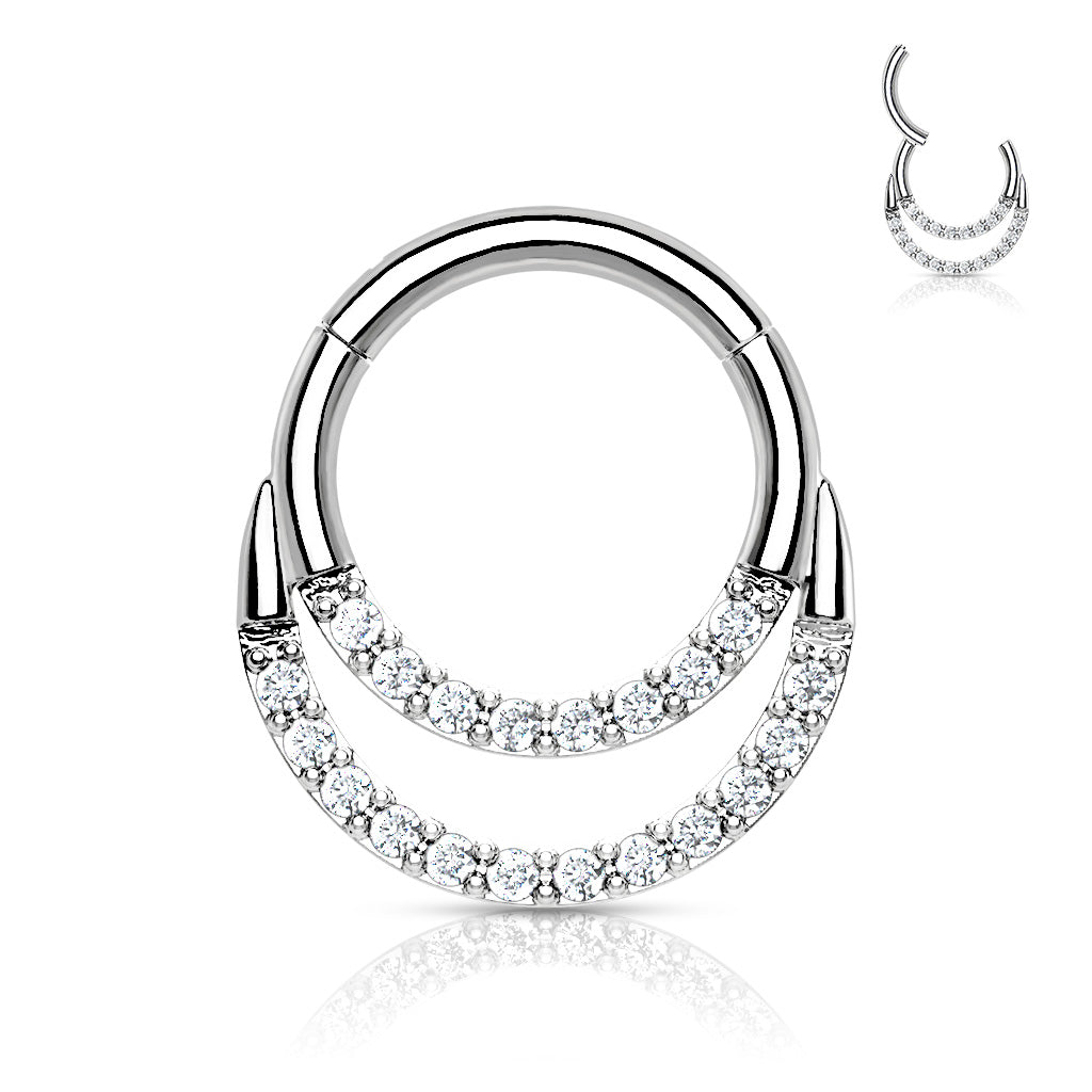 Double Lined CZ Hinged Ring