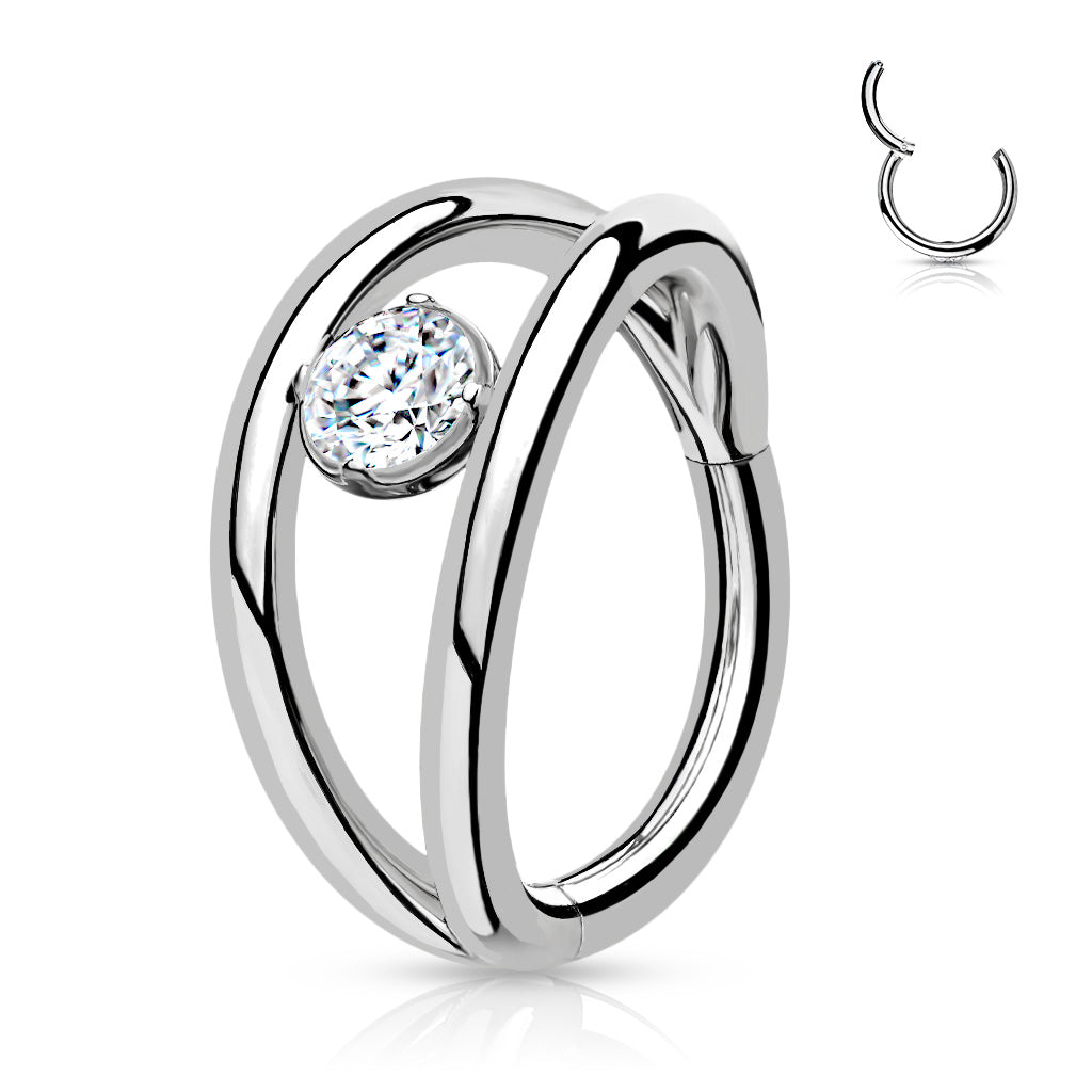 Double Layer Hinged Ring CZ Center