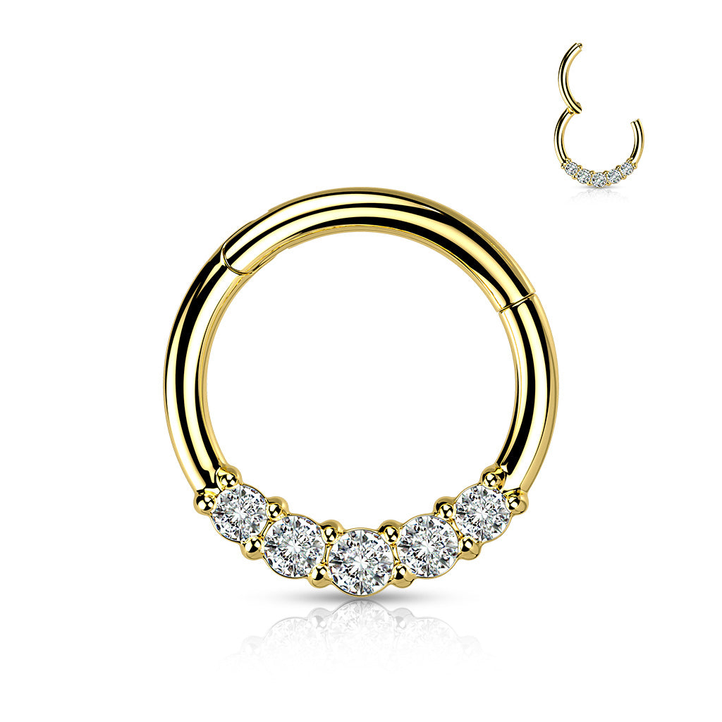 Forward Facing 5 CZ Hinged Ring