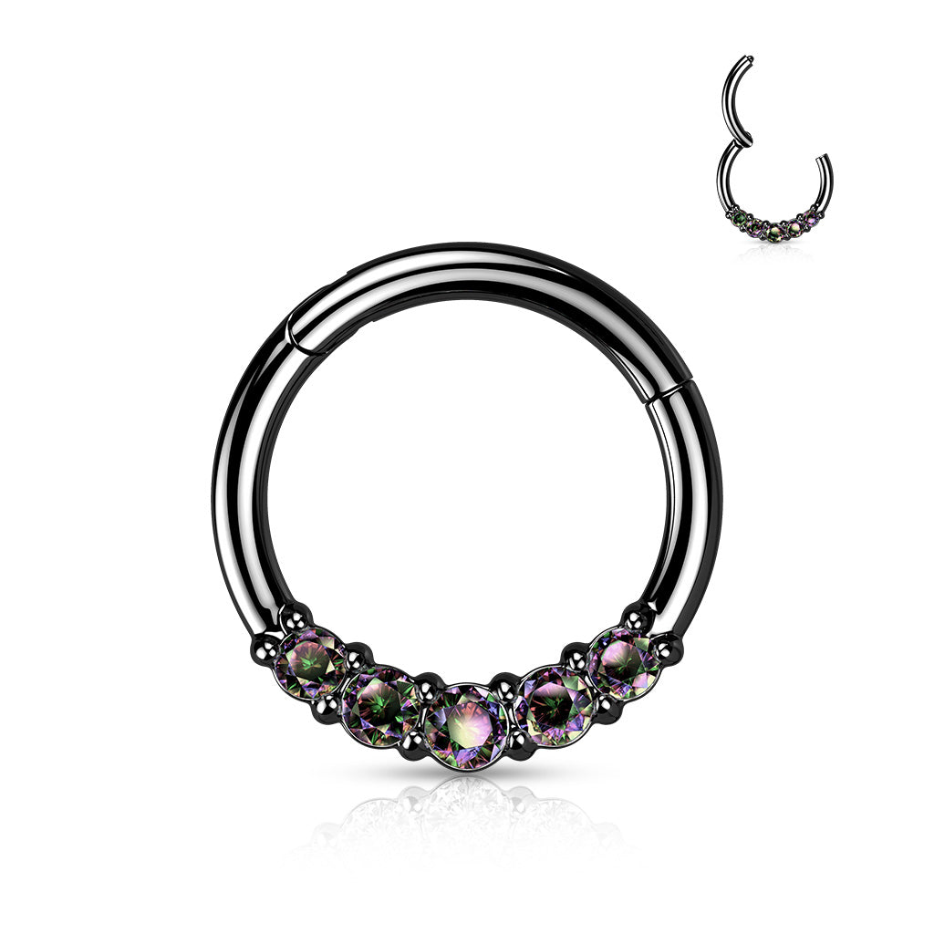 Forward Facing 5 CZ Hinged Ring