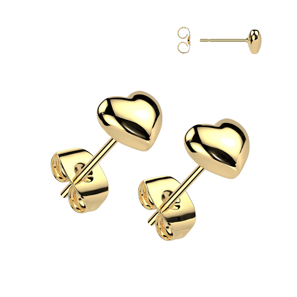Stainless Steel Heart Studs