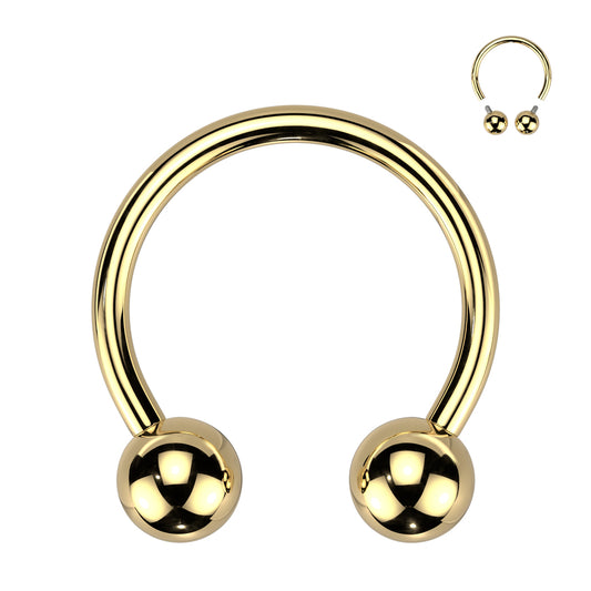 Surgical Steel Internally Threaded Horseshoe - Gold