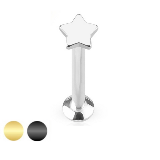 Small Star Surgical Steel Labret (Smoother Edge)
