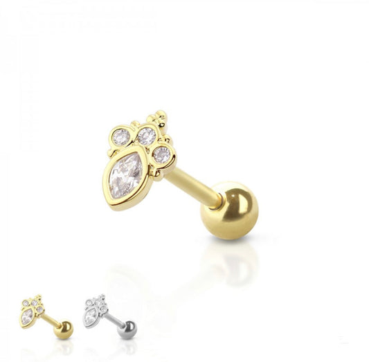 Tiara CZ - Ball Back Stud- J21