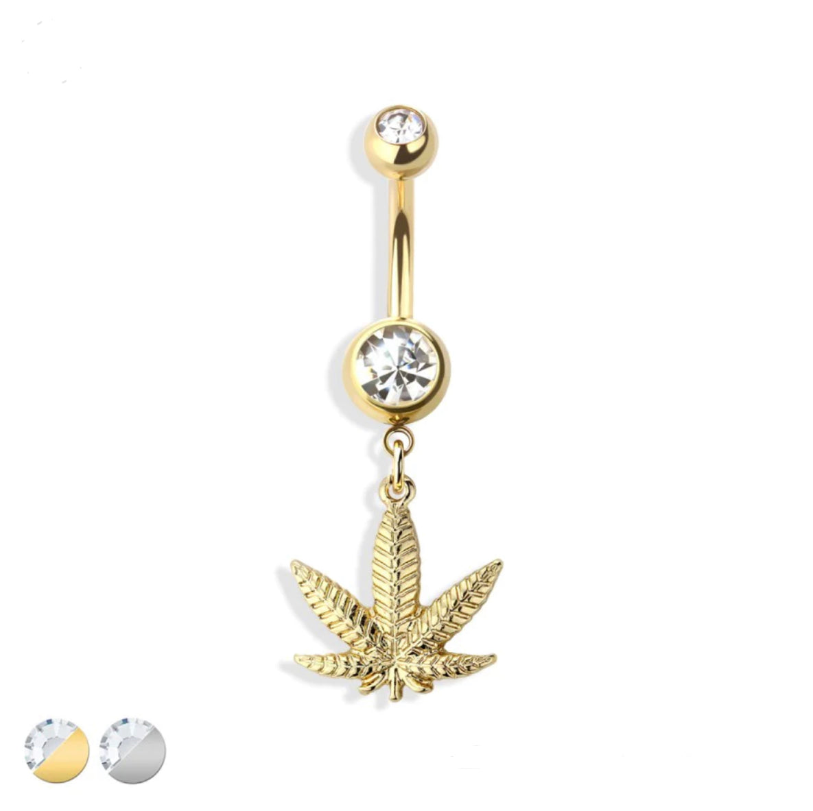 Leaf Dangle Belly Bar - P36