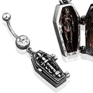 Hanging Coffin Navel Bar - P29