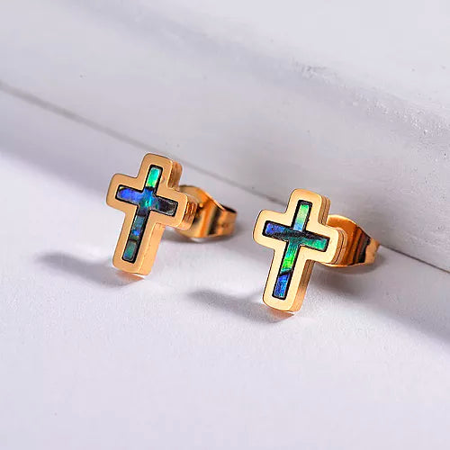 Cross Stud Earrings- L18