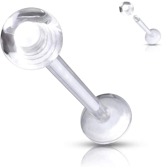 16g Labret Bar Retainer - Screw On Ball- E6