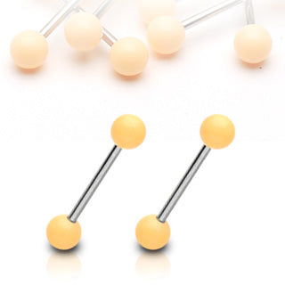 Peach Acrylic Tongue Bar- K7