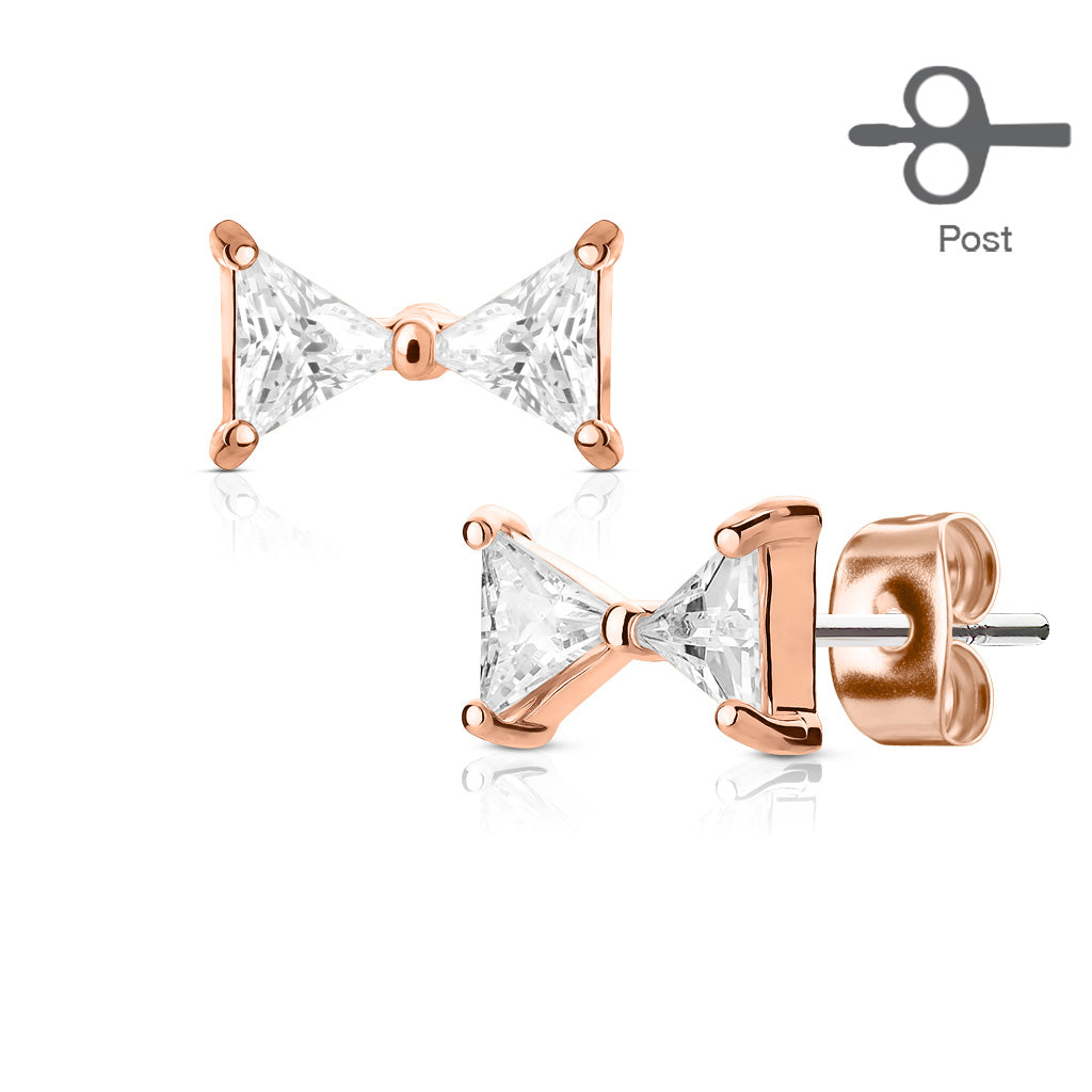 CZ Bow Earrings- F5