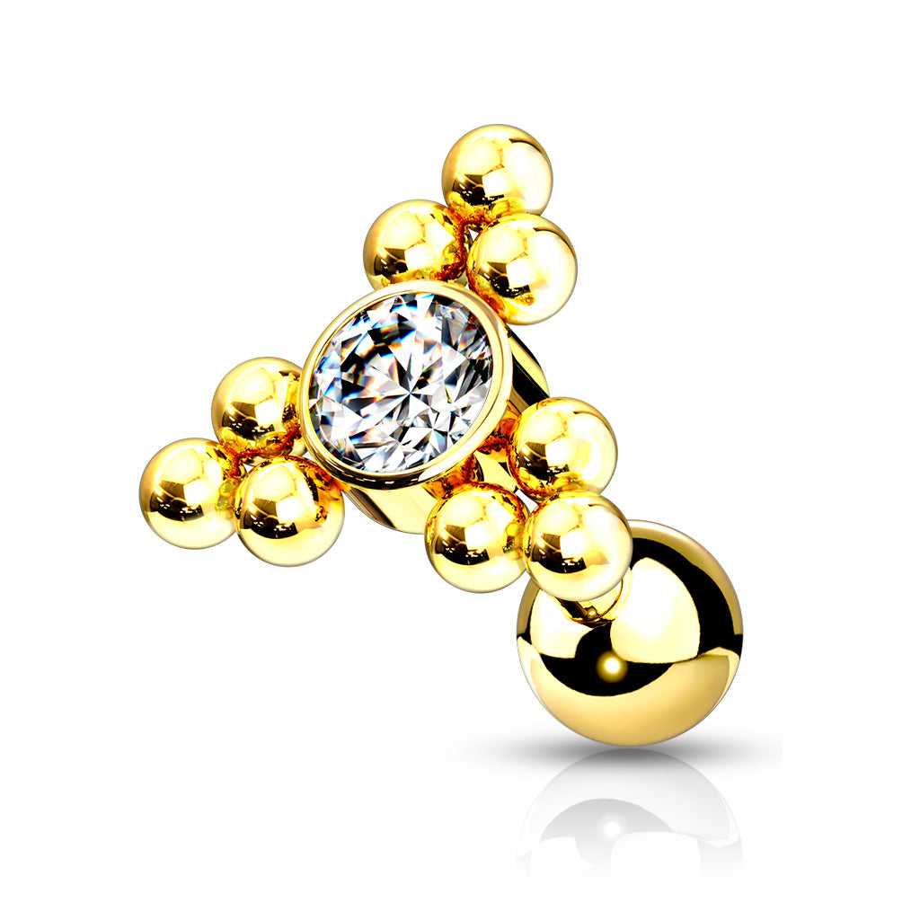 CZ Center Ball Back Stud- L9