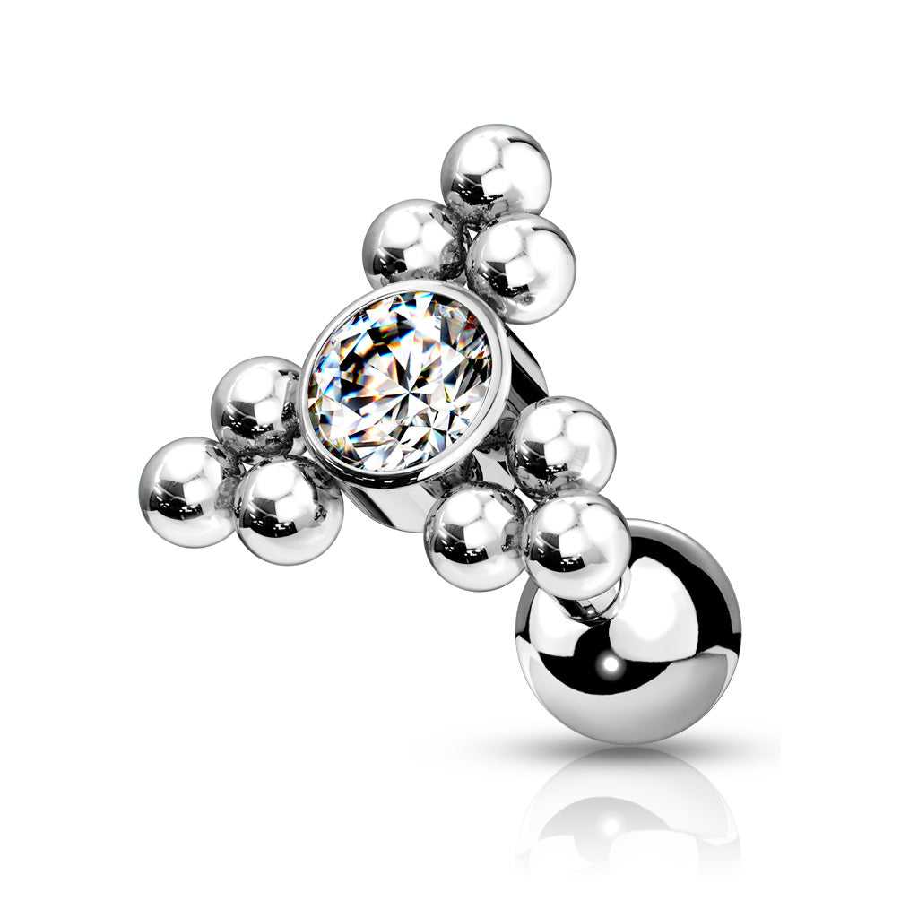 CZ Center Ball Back Stud- L9