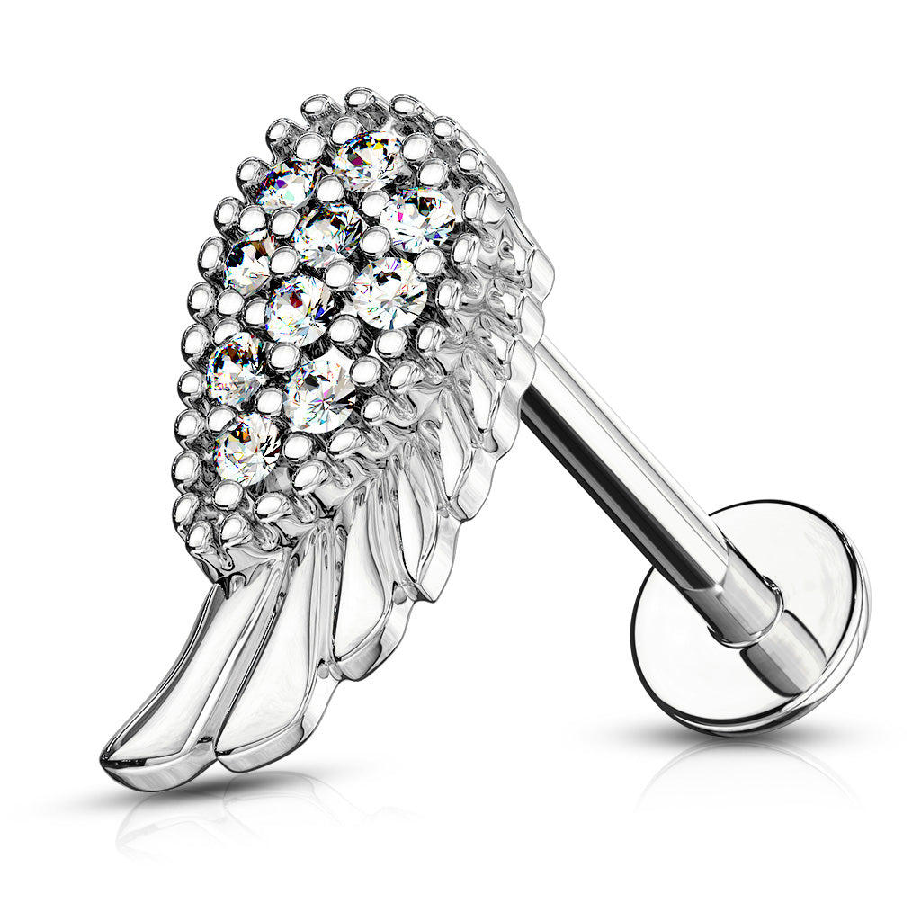 CZ Angel Wing Labret- J18