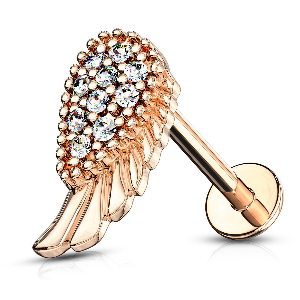 CZ Angel Wing Labret- J18