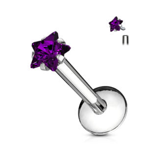 Colored CZ Star Labret- J11