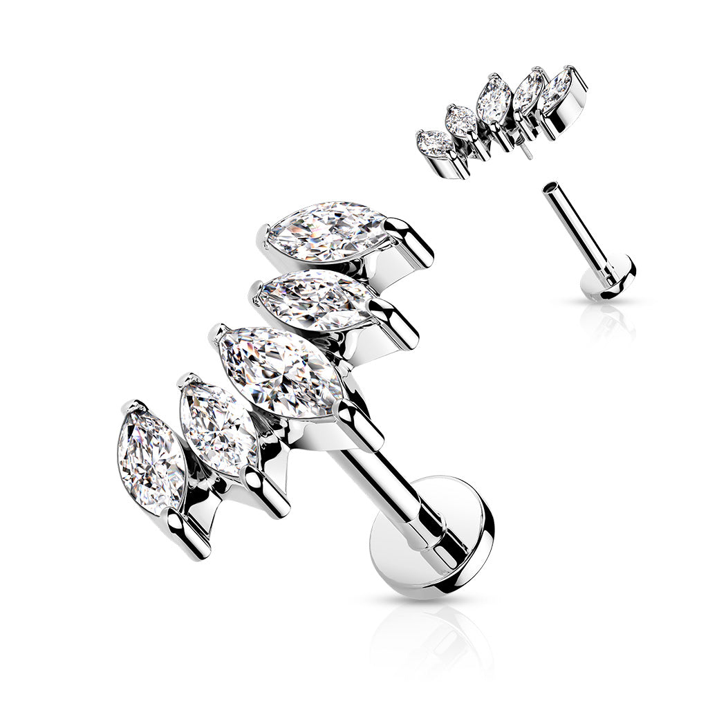 Marquise CZ Fan Labret Stud- J7