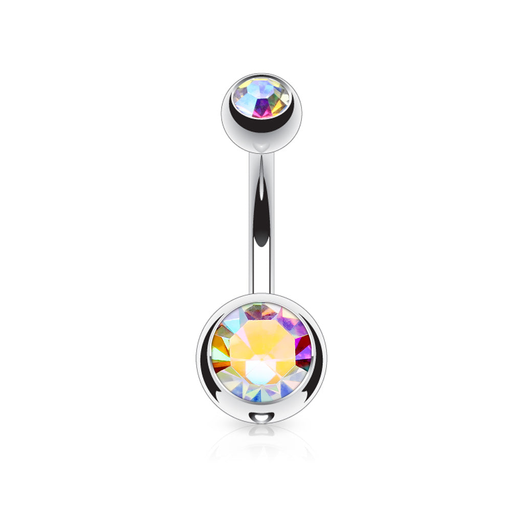 Double Jeweled Navel Bar - Standard - P5