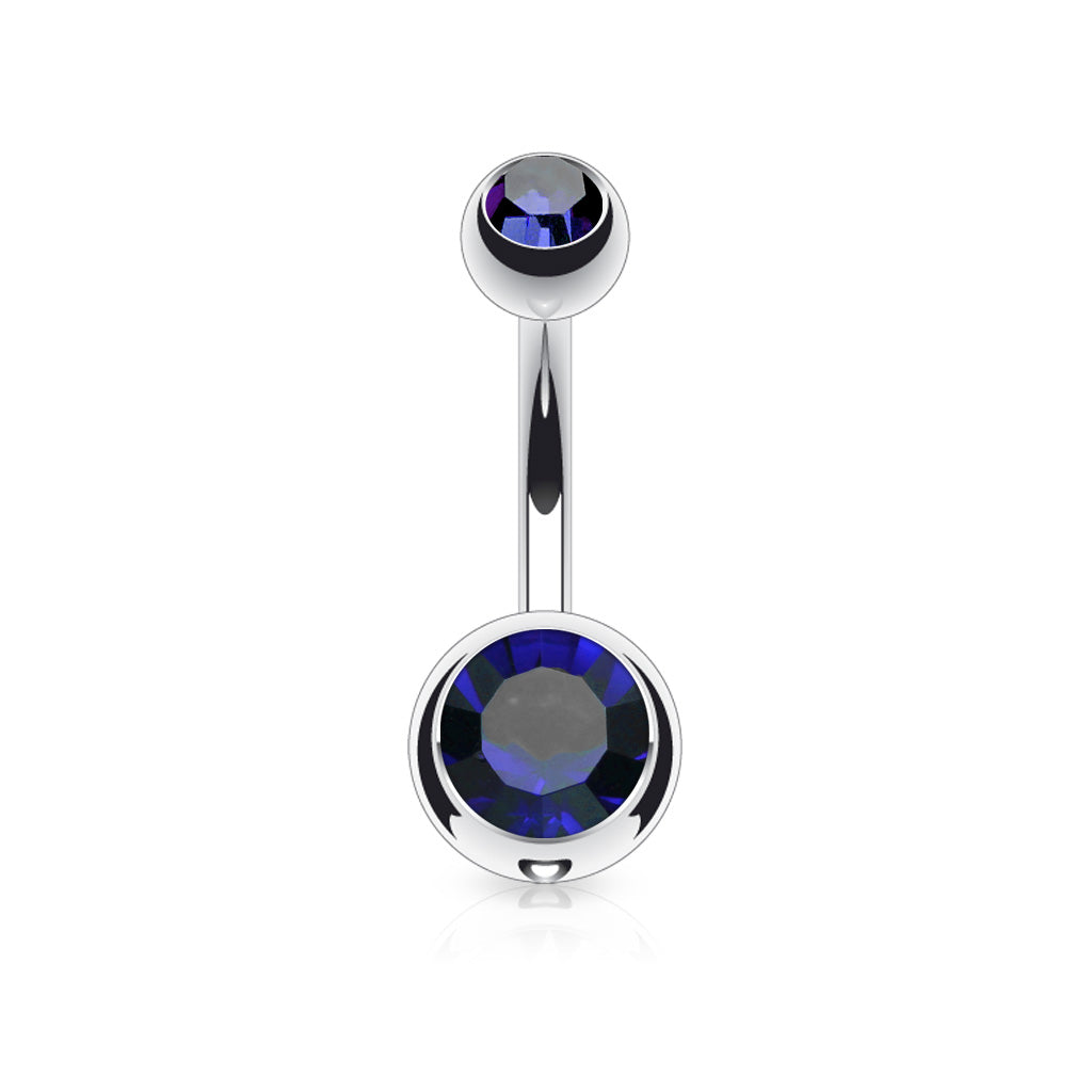 Double Jeweled Navel Bar - Standard - P5