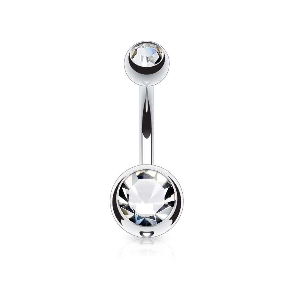 Double Jeweled Navel Bar - Standard - P5