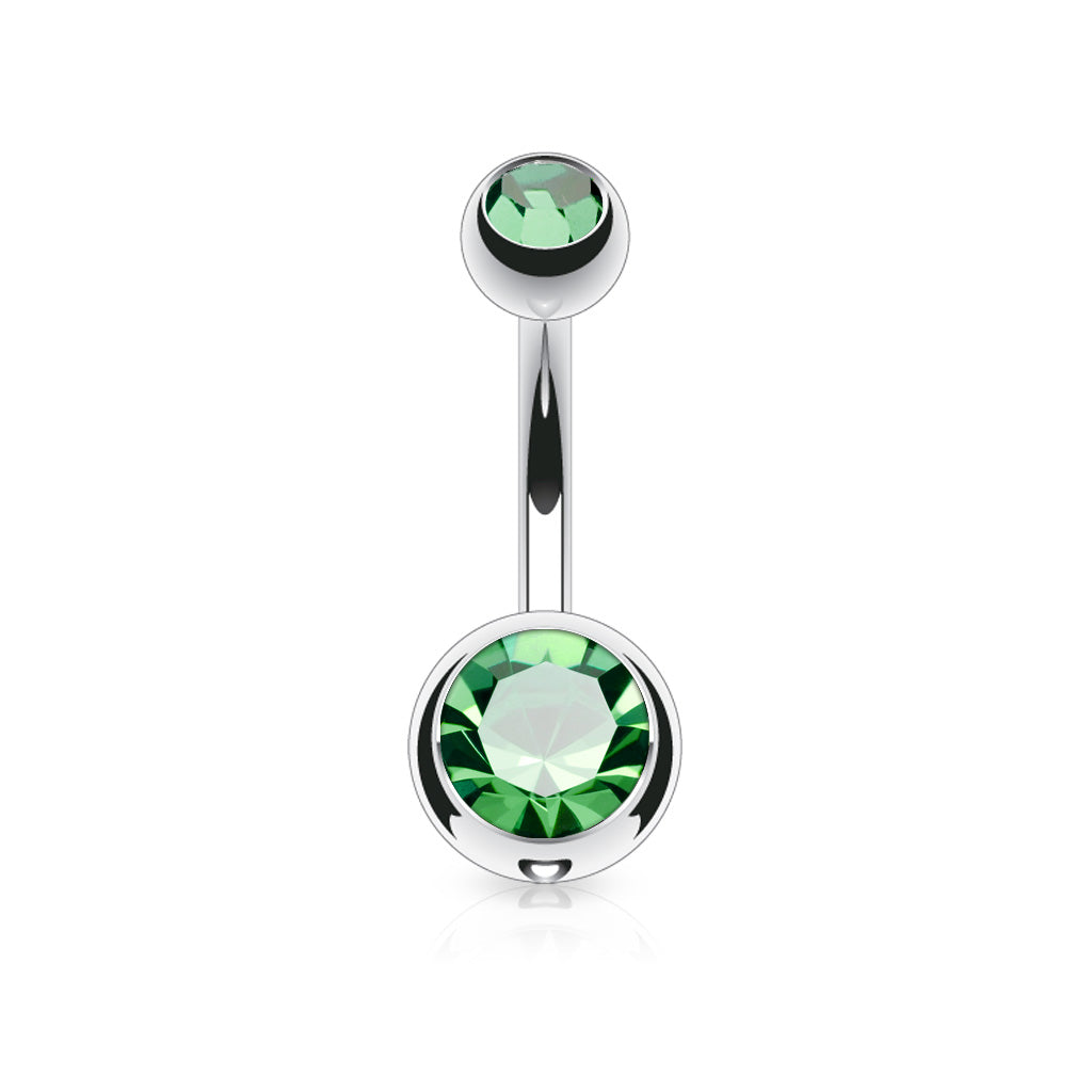 Double Jeweled Navel Bar - Standard - P5