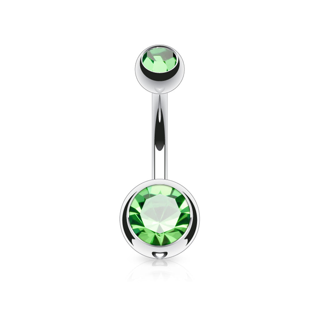 Double Jeweled Navel Bar - Standard - P5
