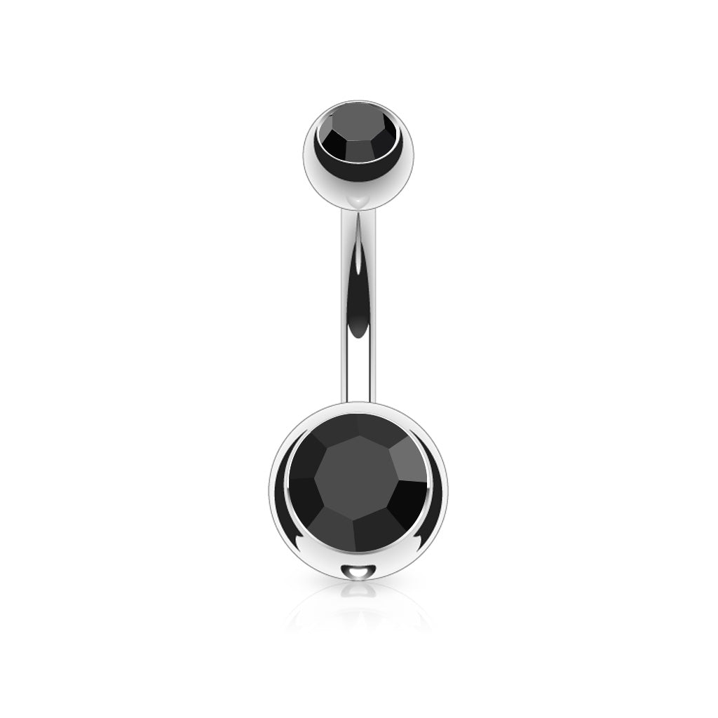 Double Jeweled Navel Bar - Standard - P5