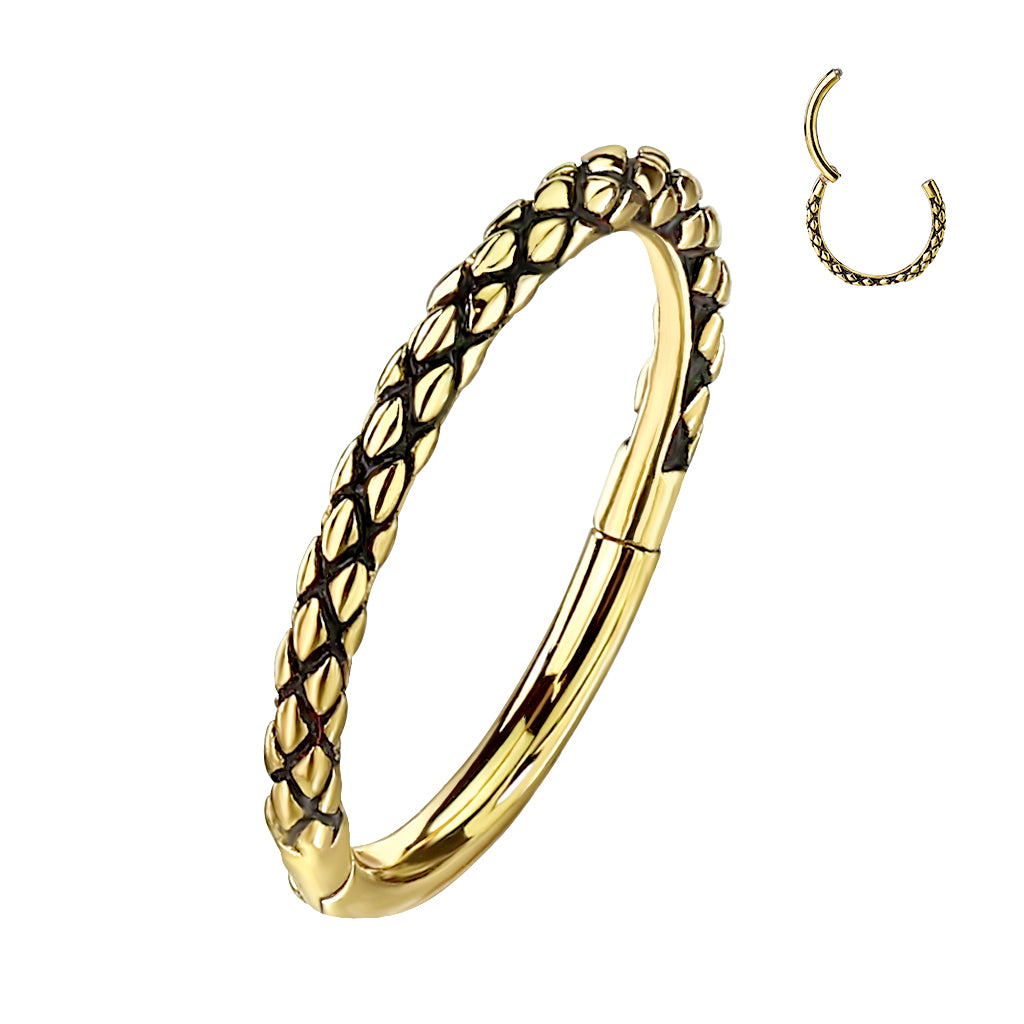 Snake Skin Hinged Ring - O9