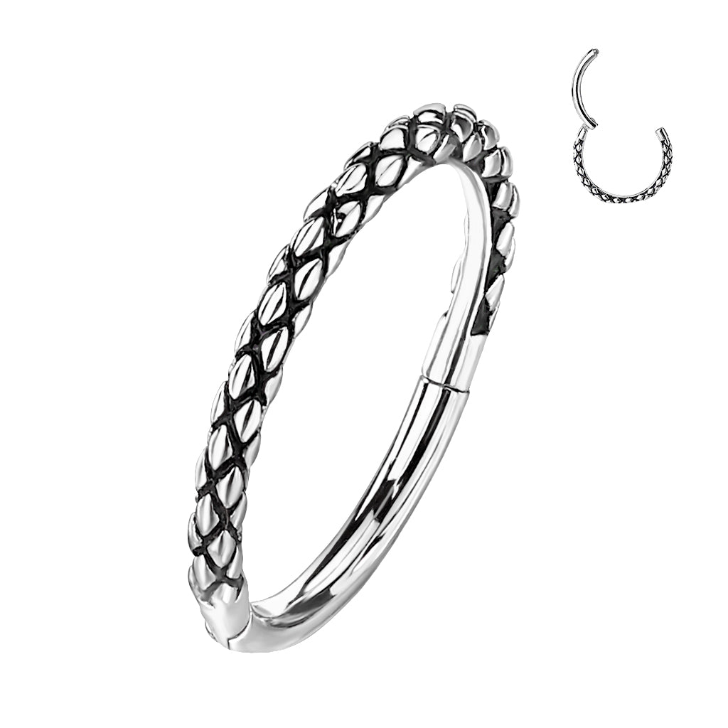 Snake Skin Hinged Ring - O9