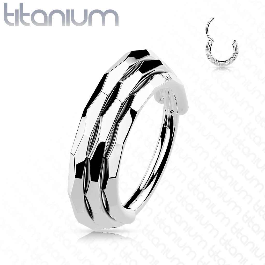 Hinged Segment with Triple Lined Faceted Side- F12