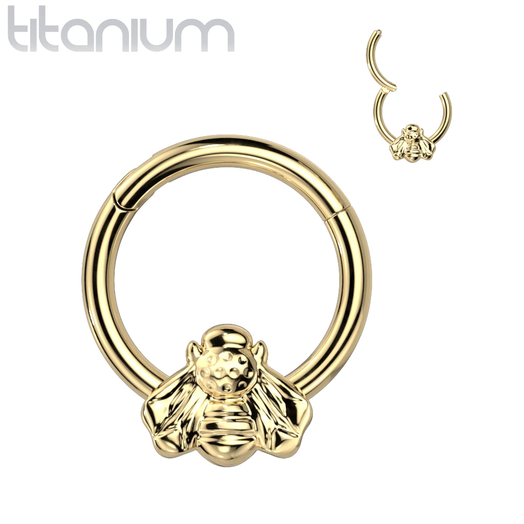 Hinged Ring With Front Facing Bee- F10