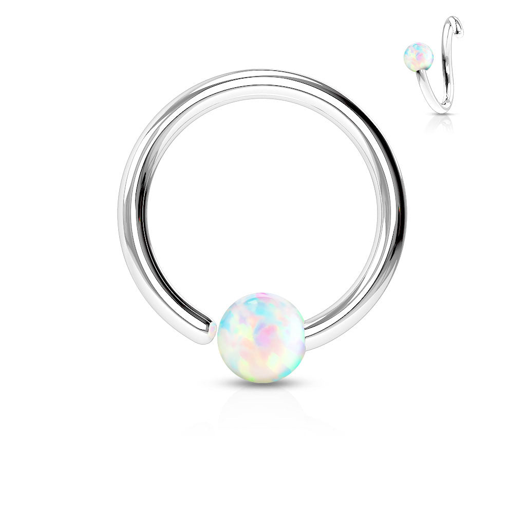 Fixed Opal Nose Ring- A13