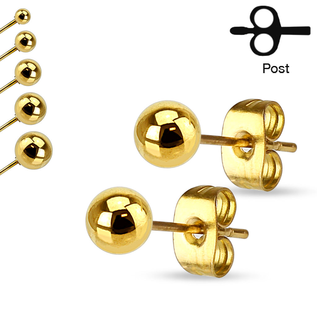 Polished Plain Ball Earrings - N11