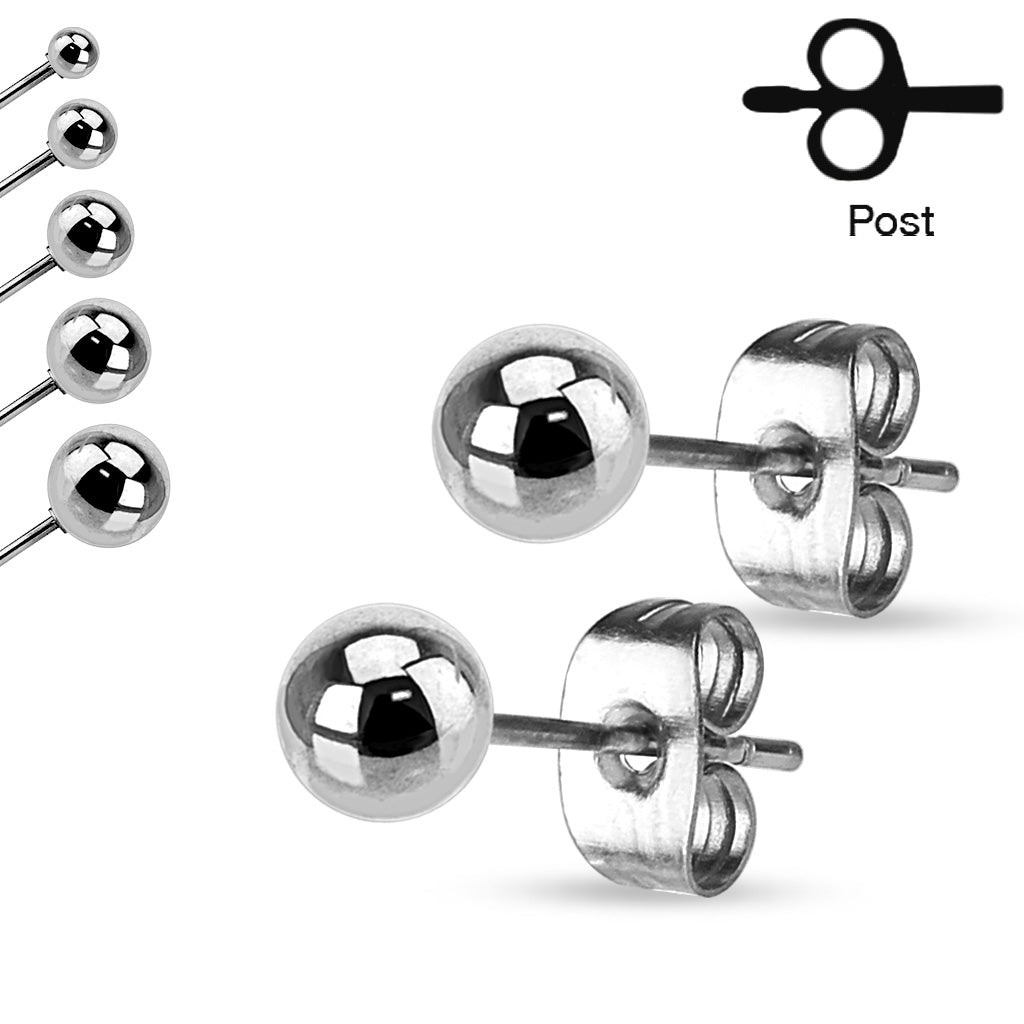 Polished Plain Ball Earrings - N11
