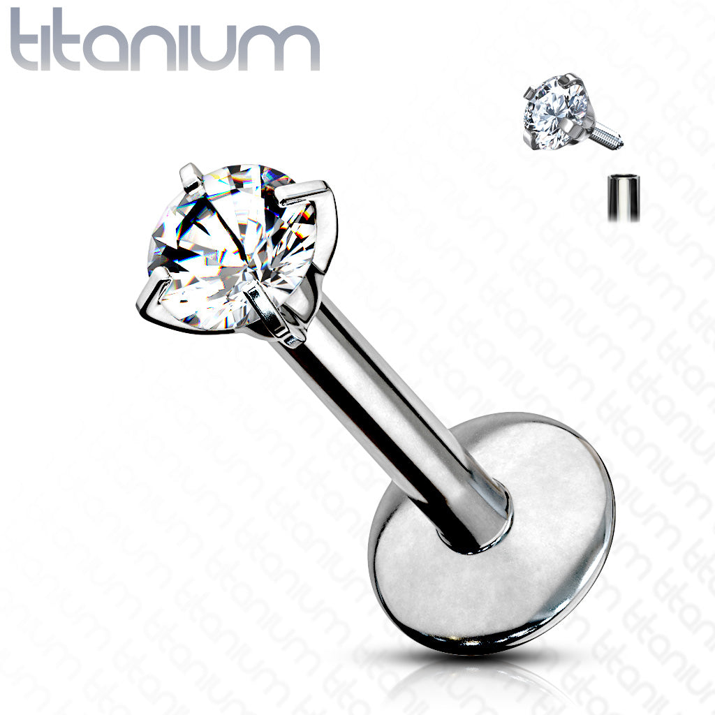 Solid Titanium Zirconia Labret- F8